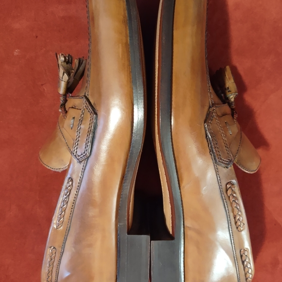 Johnston & Murphy Brown 15-7066 Slip On Leather Tassle Loafers Men’s 9.5 W - Picture 2 of 11
